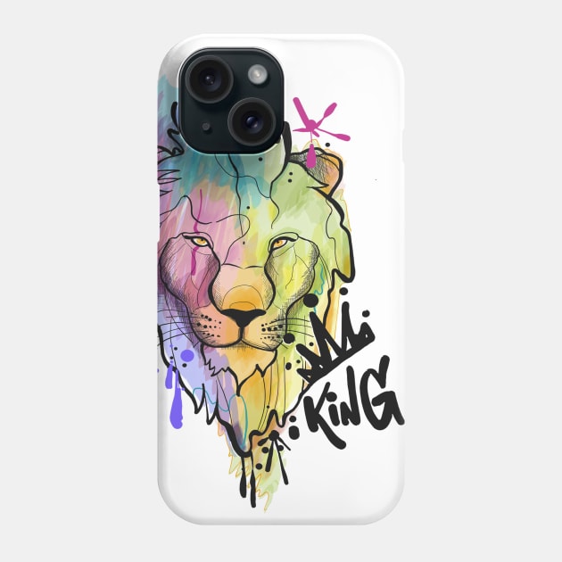 Lion Watercolor Phone Case by Lazrartist