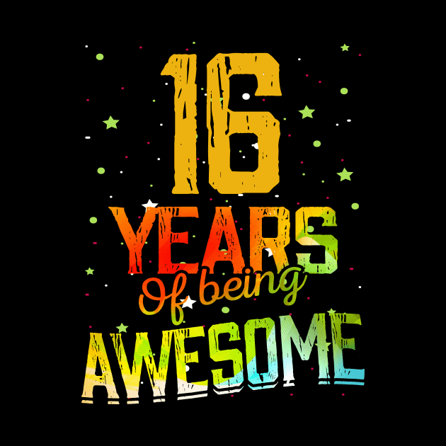 16th Anniversary Gift Vintage Retro 16 Years Of Being Awesome Gifts Funny 16 Years Birthday Men Women by nzbworld