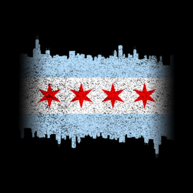 Chicago Flag Skyline by jasper-cambridge