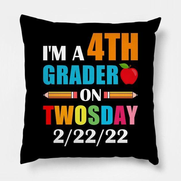 boys kids 4th Grader On Twosday 2 22 22 Pillow by loveshop