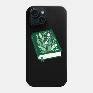 Green Floral Book Phone Case