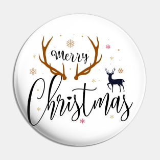 Reindeer Merry Christmas Pin