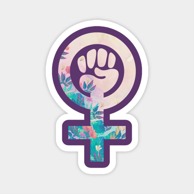 Feminist Raised Fist Magnet by Lazarino