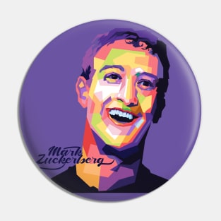 Marck zuckerberg pop art Pin