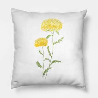 2 yellow yarrow watercolor Pillow