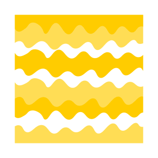 yellow and white horizontal waves pattern T-Shirt