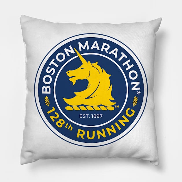 Boston Marathon 128Th Pillow by RunnersRoar