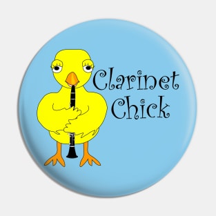 Clarinet Chick Text Pin
