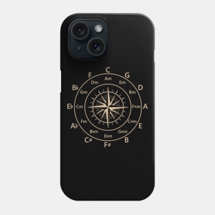 Circle of Fifths Old Compass Style Light Brown Phone Case