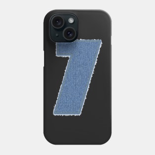 Number Seven Blue Denim Phone Case