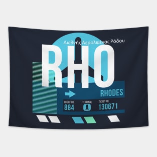 Rhodes (RHO) Airport // Sunset Baggage Tag Tapestry