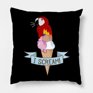 Scarlet Macaw Ice Cream Parrot Pillow