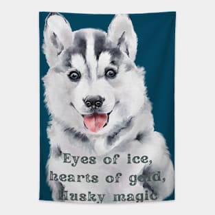 Cute Husky Puppy Sledge Dog Tapestry