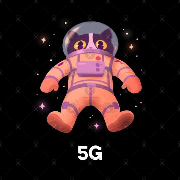 5G Internet Wireless Wifi Cat Cosmonaut Astronaut by AbsurdStore