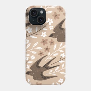 Birds And Flowers Pattern Phone Case