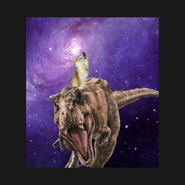 a cat riding a dinosaur at the sky! by ToMoL-Official