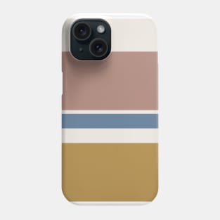 A selected incorporation of Light Grey, Dark Tan, Slate Blue and Light Taupe stripes. Phone Case