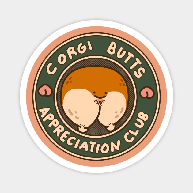 Corgi Butts Appreciation Club Magnet by Fluffymafi