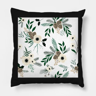 Copy of Winter Floral - White Pillow