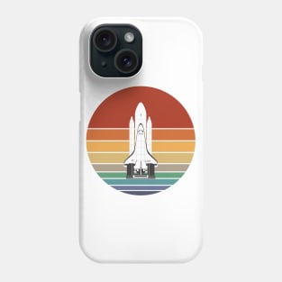 80s Retro Space Rocket On A Colorful Sun Phone Case