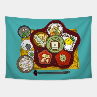 Japanese Vegetable Bento Tapestry