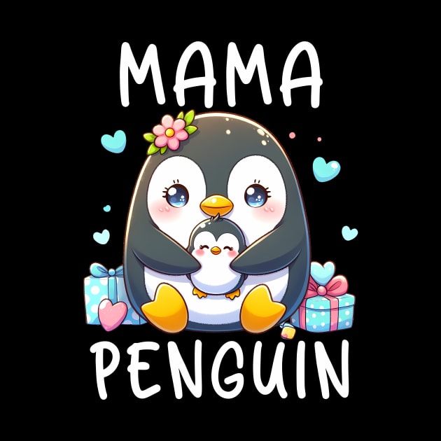 Mama Penguin Flightless Bird Lover Mother's Day Mommy by inksplashcreations