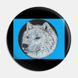 white wolf Pin