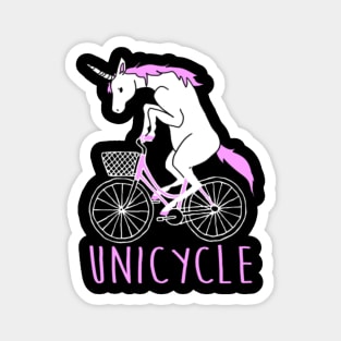 Unicycle Unicorn on a Bicycle- Magnet