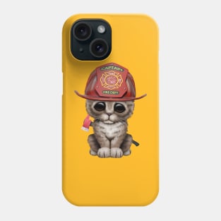 Cute Tabby Kitten Firefighter Phone Case