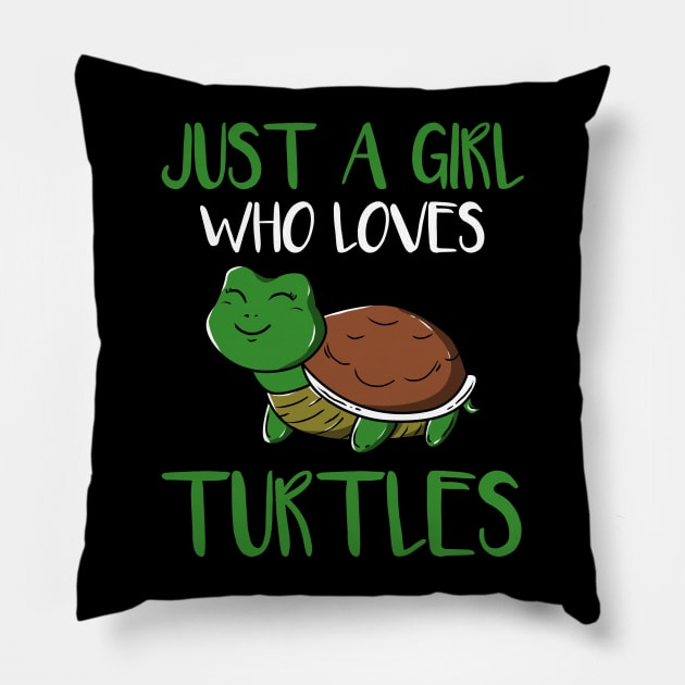 Just a Girl who loves Turtles Pillow by Dr_Squirrel