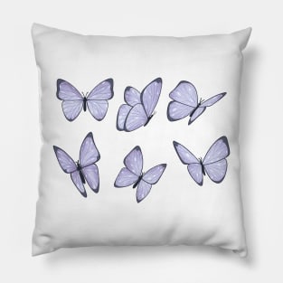 Snowy cold silver butterfly sticker pack Pillow