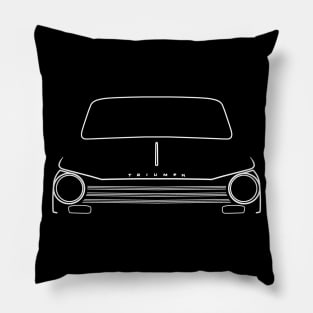 Triumph Herald 13/60 classic 1960s British car white outline graphic Pillow