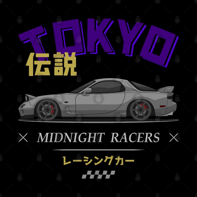 Midnight Racer Silver FD3S RX7 JDM by GoldenTuners