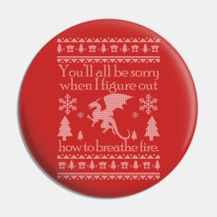 DRAGON Ugly Sweater for Christmas Pin