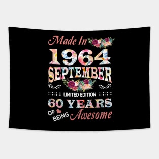 September Flower Made In 1964 60 Years Of Being Awesome Tapestry