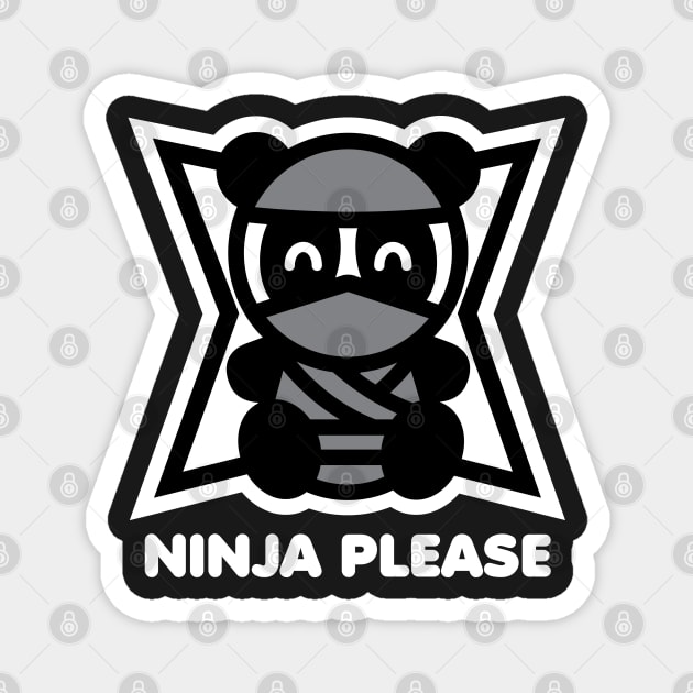 Ninja Please Bambu Brand Classic Panda Stars Skills Ninjutsu Japanese Martial Arts Training Magnet by Bambu