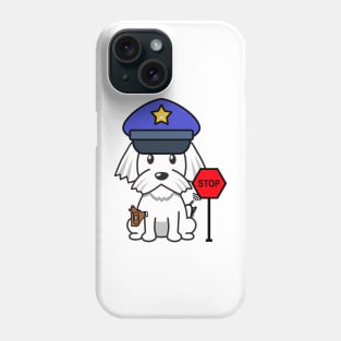Cute white dog is a police Phone Case