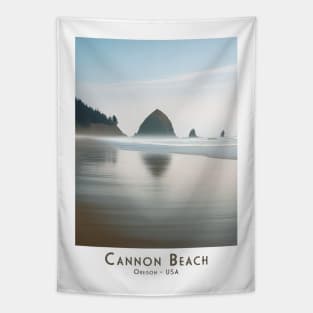 Vintage Retro Travel Cannon Beach - Oregon Tapestry