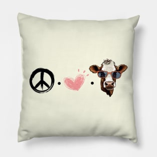 Peace Love Cows Pillow