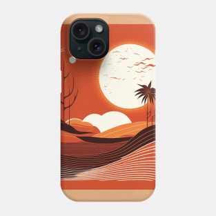 Beach Sunset Sun Abstract Modern Burnt Orange Terracotta Phone Case