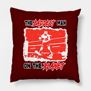 Retro Boxing Icons - BADDEST MAN ON THE PLANET Pillow