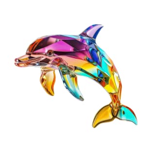 Colourful Crystal Glass Dolphin Figurine T-Shirt