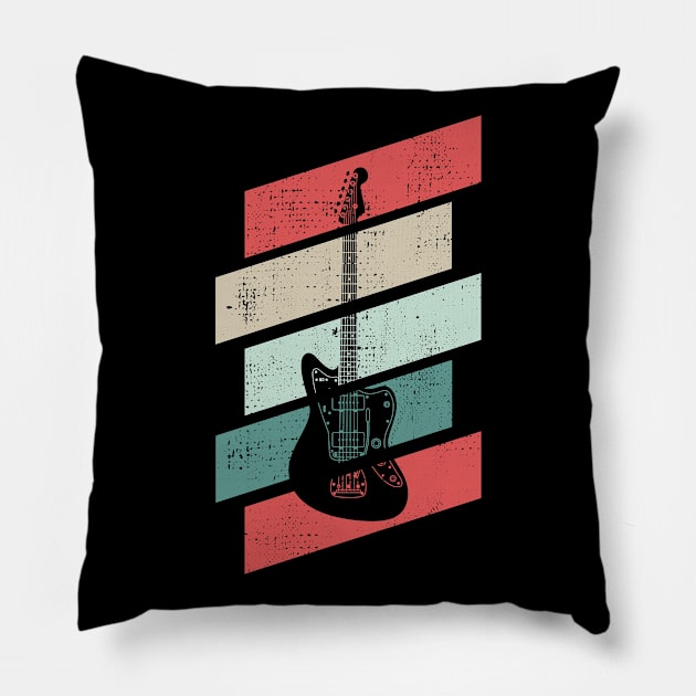 Retro Vintage Offset Style Electric Guitar Pillow by nightsworthy