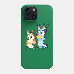 Bluey and Bingo In The Bushes Phone Case