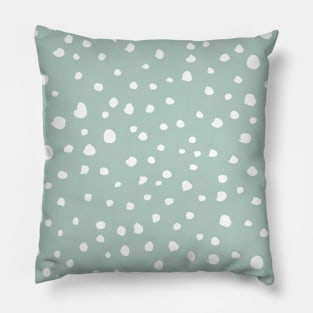 Mint Green Dalmatian Spots, Dalmatian Dots, Dotted Pillow