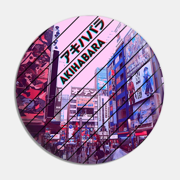 Akihabara Anime Tokyo Japan Retro Street Pin by Knorowara