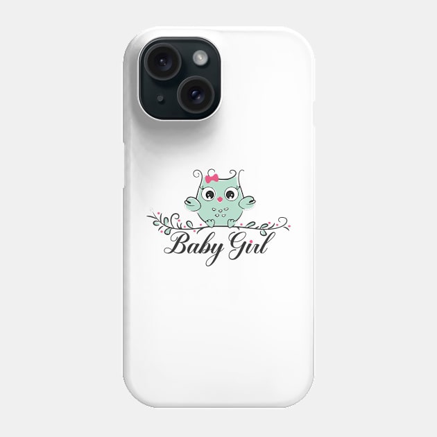 Baby girl cute owl Phone Case by Abuewaida 