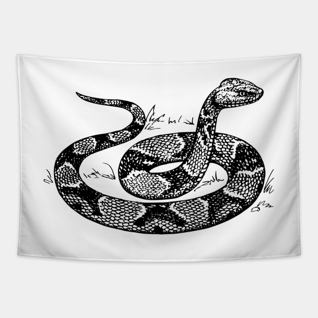 Snake Vintage Image Tapestry by KC Happy Shop