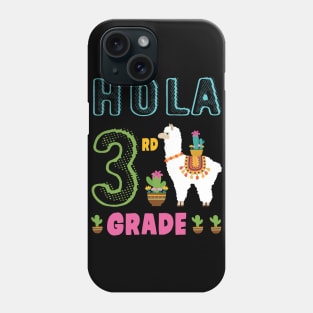 Cactus On Llama Student Happy Back To School Hola 3rd Grade Phone Case