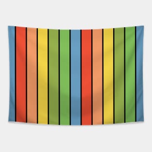 Bold Colorful Retro Abstract Striped Pattern Tapestry